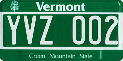 VT license plate YVZ002