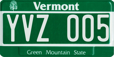 VT license plate YVZ005