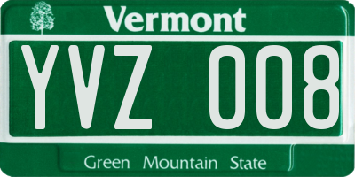 VT license plate YVZ008