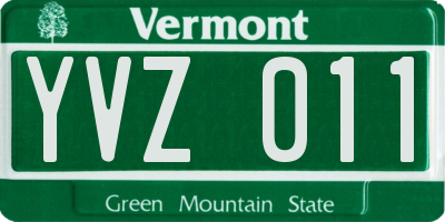 VT license plate YVZ011