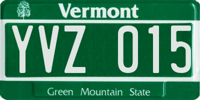 VT license plate YVZ015