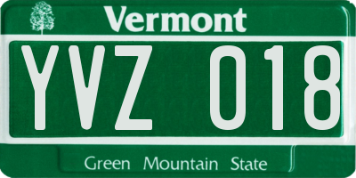 VT license plate YVZ018