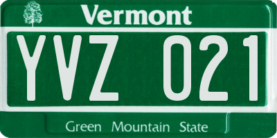 VT license plate YVZ021