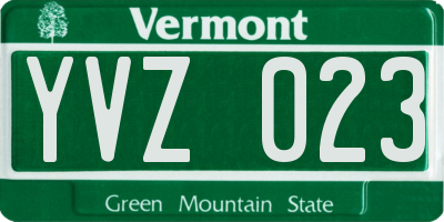 VT license plate YVZ023