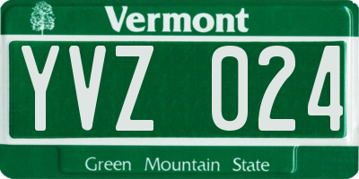 VT license plate YVZ024
