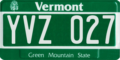 VT license plate YVZ027