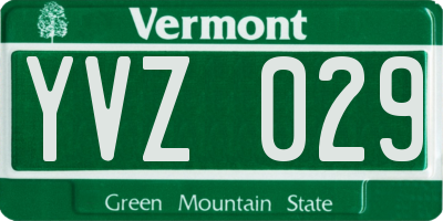 VT license plate YVZ029