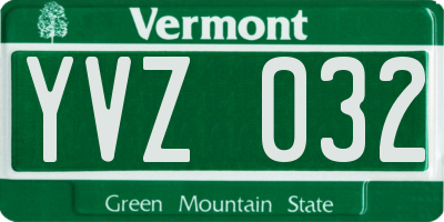 VT license plate YVZ032