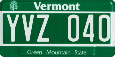 VT license plate YVZ040