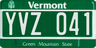 VT license plate YVZ041
