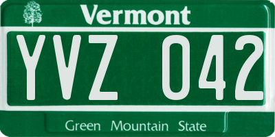 VT license plate YVZ042