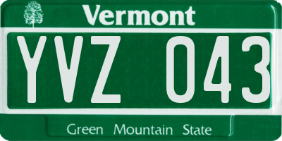 VT license plate YVZ043