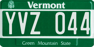 VT license plate YVZ044