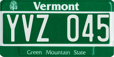 VT license plate YVZ045