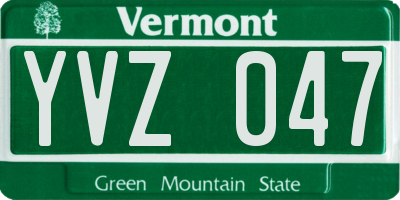 VT license plate YVZ047