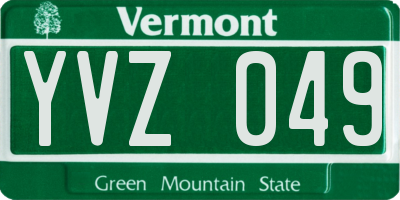VT license plate YVZ049