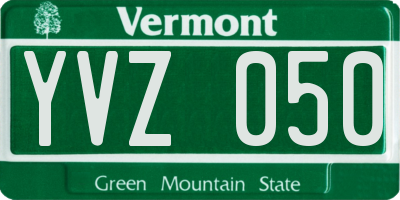 VT license plate YVZ050