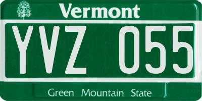 VT license plate YVZ055