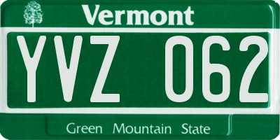 VT license plate YVZ062