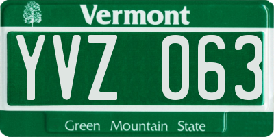 VT license plate YVZ063