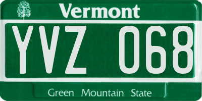 VT license plate YVZ068