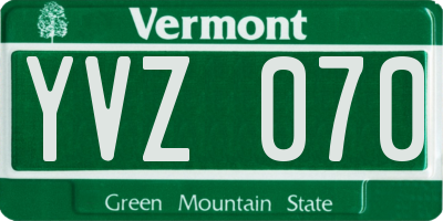 VT license plate YVZ070