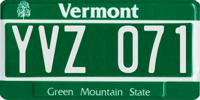 VT license plate YVZ071