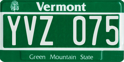 VT license plate YVZ075