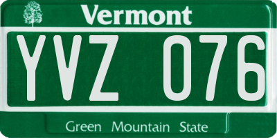 VT license plate YVZ076