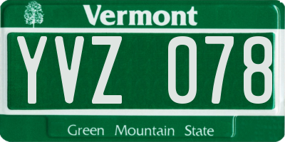 VT license plate YVZ078
