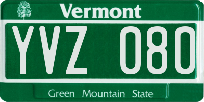 VT license plate YVZ080