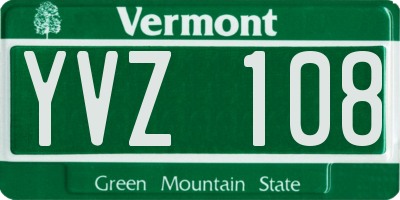 VT license plate YVZ108