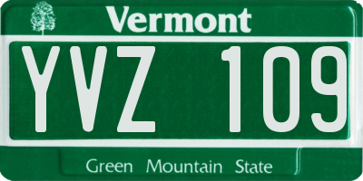 VT license plate YVZ109