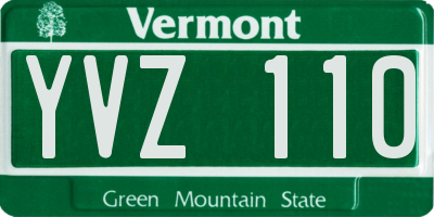 VT license plate YVZ110