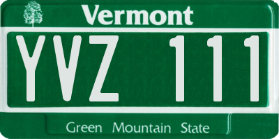 VT license plate YVZ111