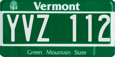 VT license plate YVZ112