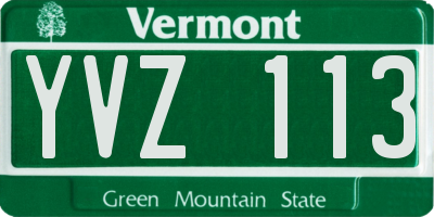 VT license plate YVZ113