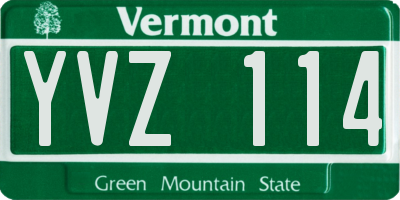 VT license plate YVZ114