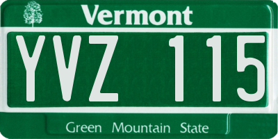 VT license plate YVZ115