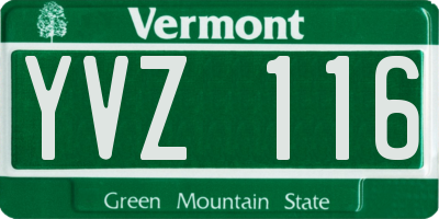 VT license plate YVZ116