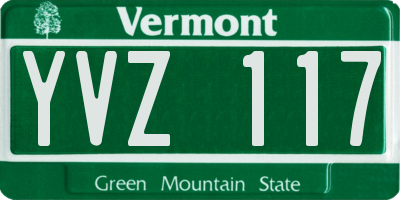 VT license plate YVZ117