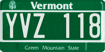 VT license plate YVZ118