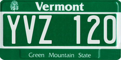 VT license plate YVZ120