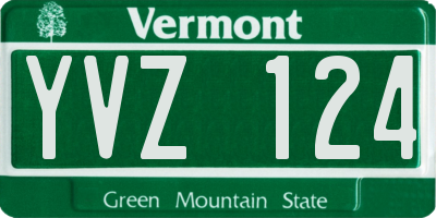 VT license plate YVZ124