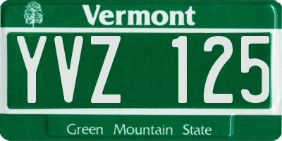 VT license plate YVZ125