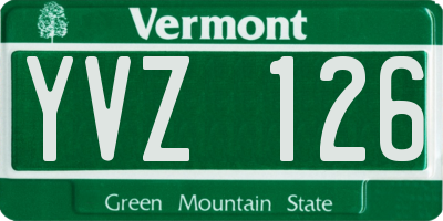 VT license plate YVZ126