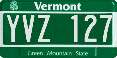 VT license plate YVZ127