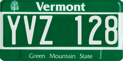 VT license plate YVZ128