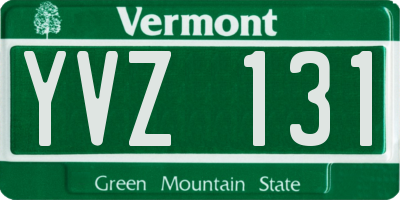 VT license plate YVZ131