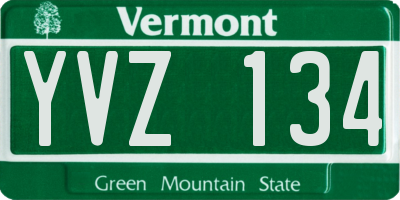 VT license plate YVZ134